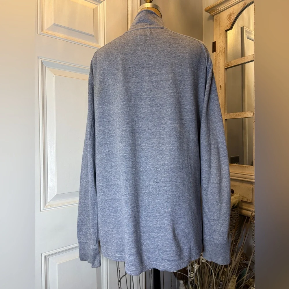 J. Crew Knit Goods Men's Heathered Long Sleeve Blue 1/4 Zip‎ Sweater Athleisure